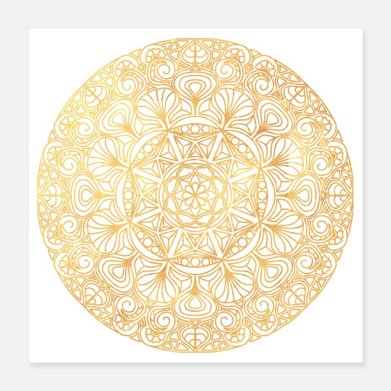 Mandala Art nouveau - or Poster 40 x 40 cm