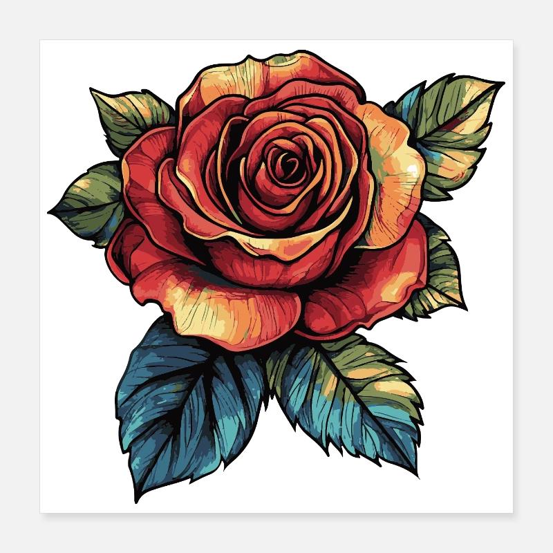 Fleur de rose Poster 40 x 40 cm