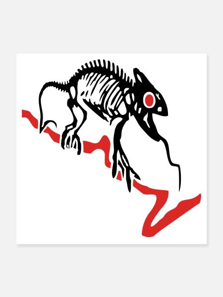 Gecko skeleton - Poster 16" x 16" (40x40 cm) - white - Front