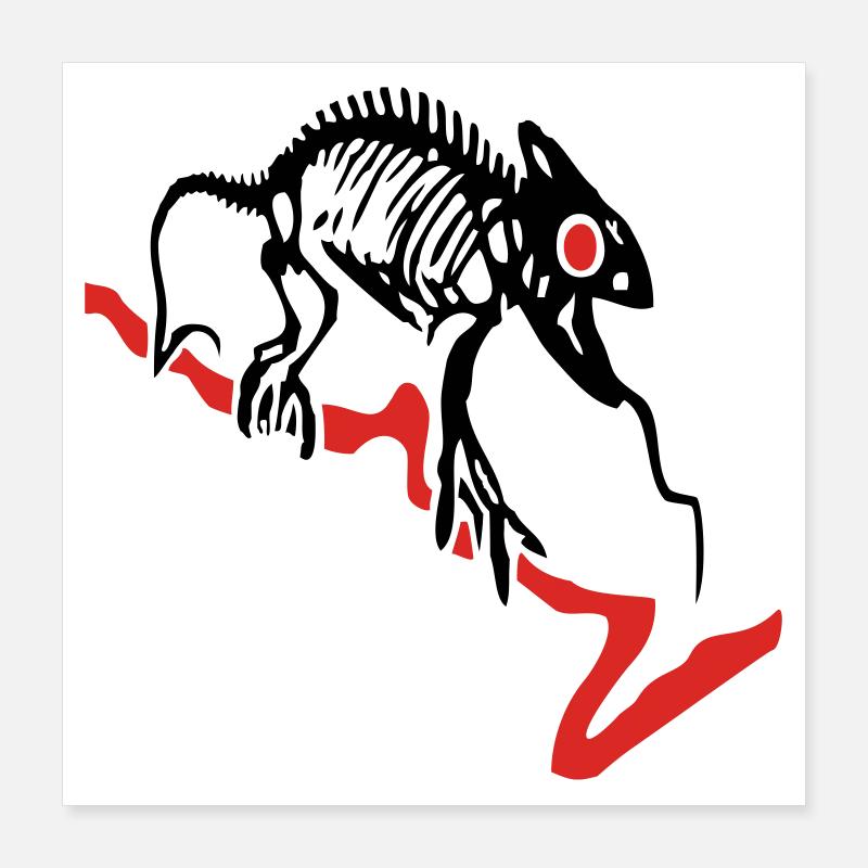 Gecko skeleton Poster 16" x 16" (40x40 cm)