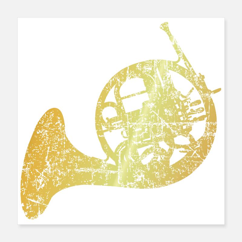 French Horn (Ancient Gold) Poster 16" x 16" (40x40 cm)