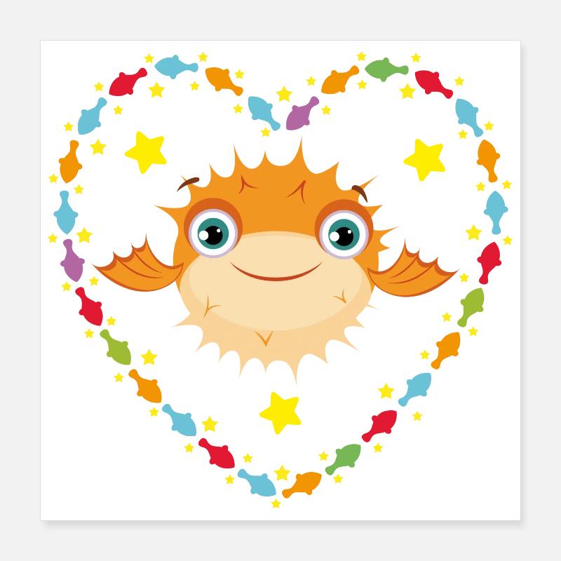 Drôle de poisson-globe Poster 40 x 40 cm