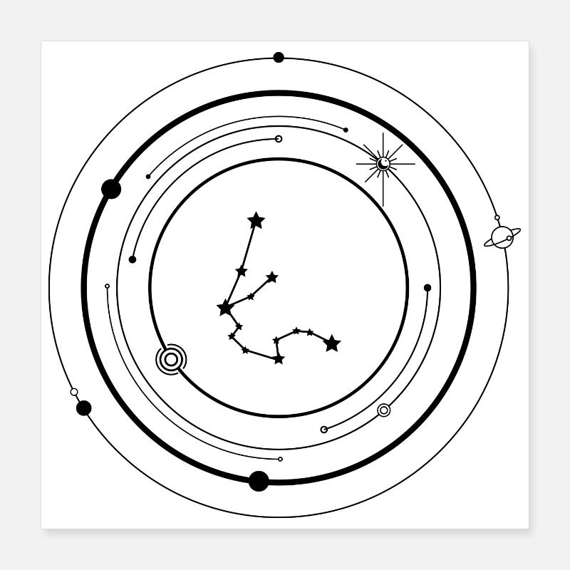 Starburst Dot Constellation Poster 16" x 16" (40x40 cm)