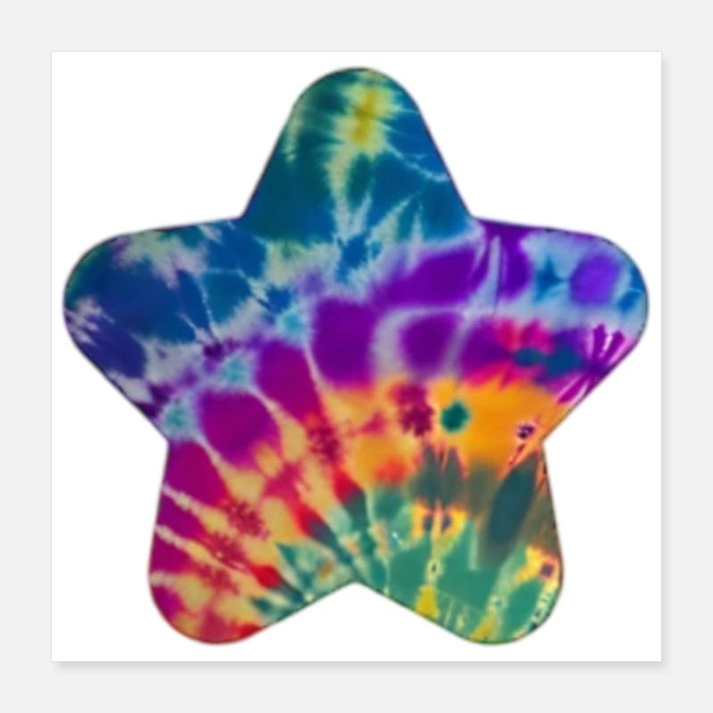 Groovy Tie Dye Stern Poster 40x40 cm