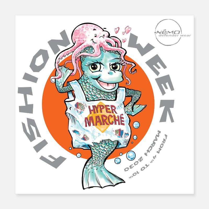 Fishion Week von . Nemo Poster 40x40 cm