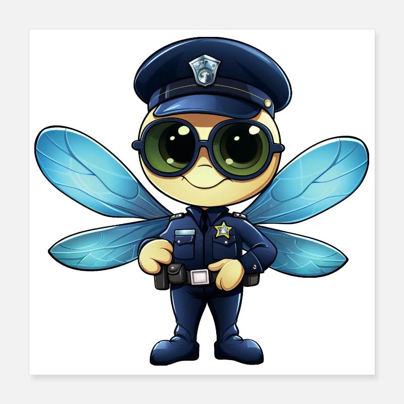 Police des libellules Poster 40 x 40 cm