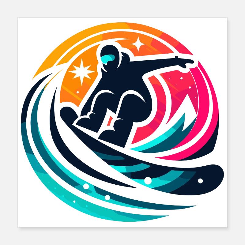 Snowboard - A snowboarder's passion Poster 16" x 16" (40x40 cm)