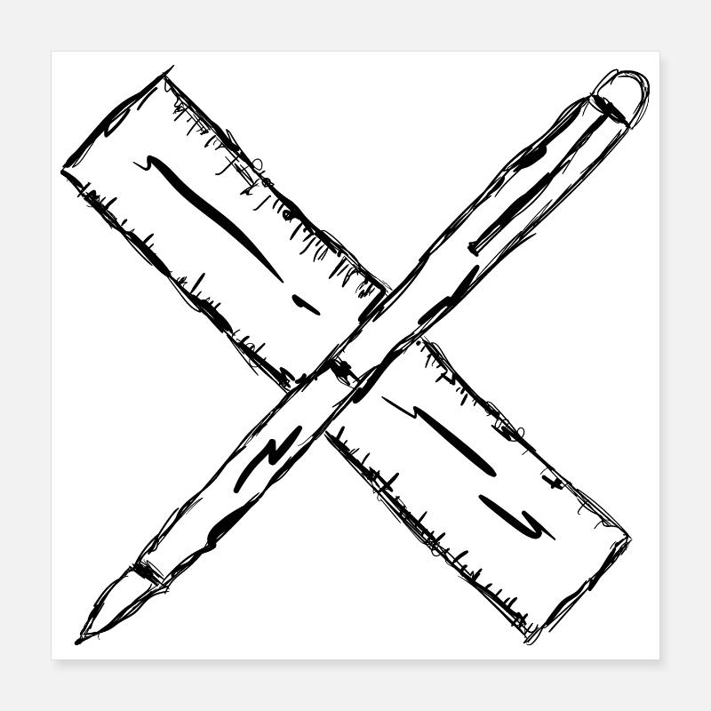 Pen and ruler Poster 16" x 16" (40x40 cm)
