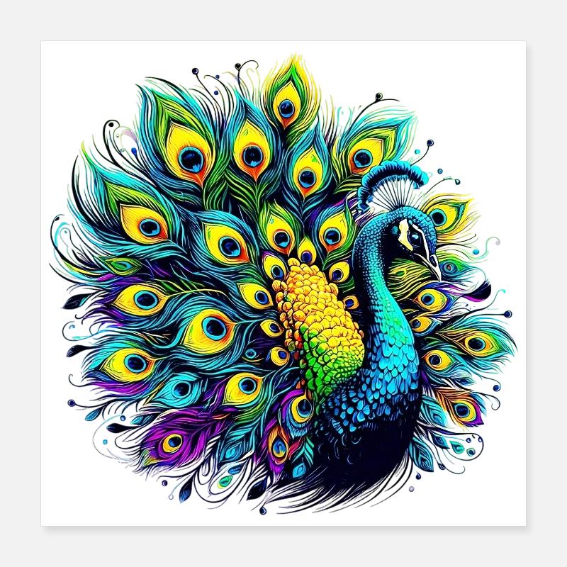Pfau Poster 40x40 cm