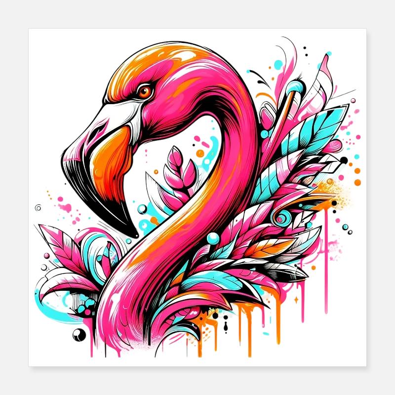 Flamant Poster 40 x 40 cm