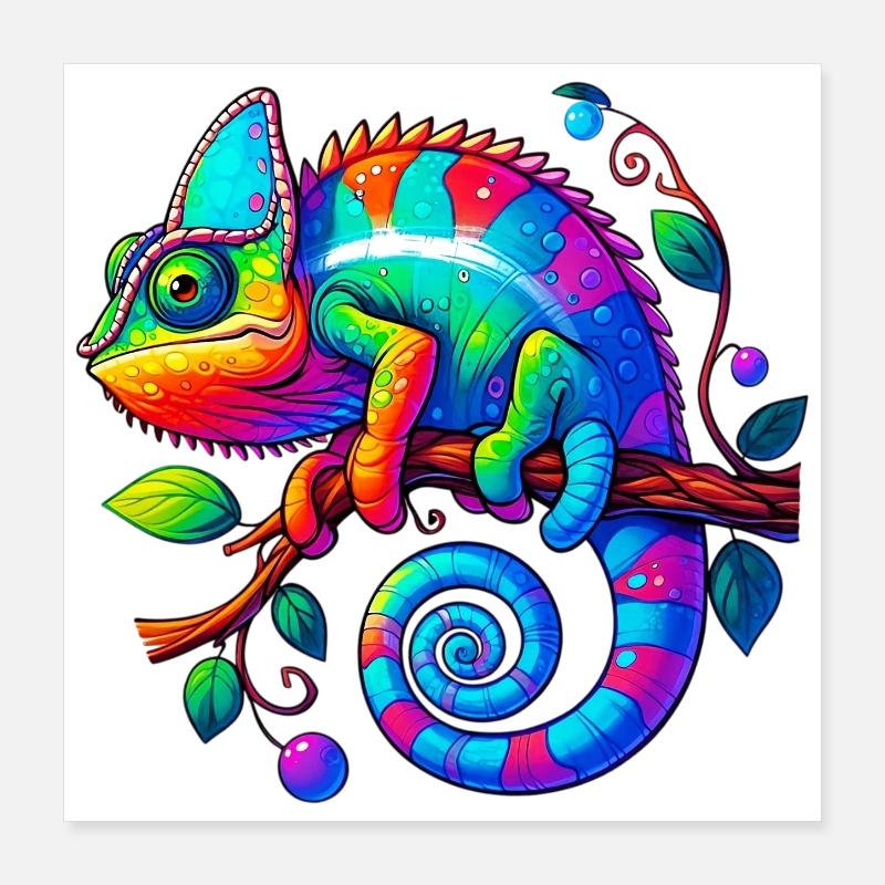 Caméléon Poster 40 x 40 cm