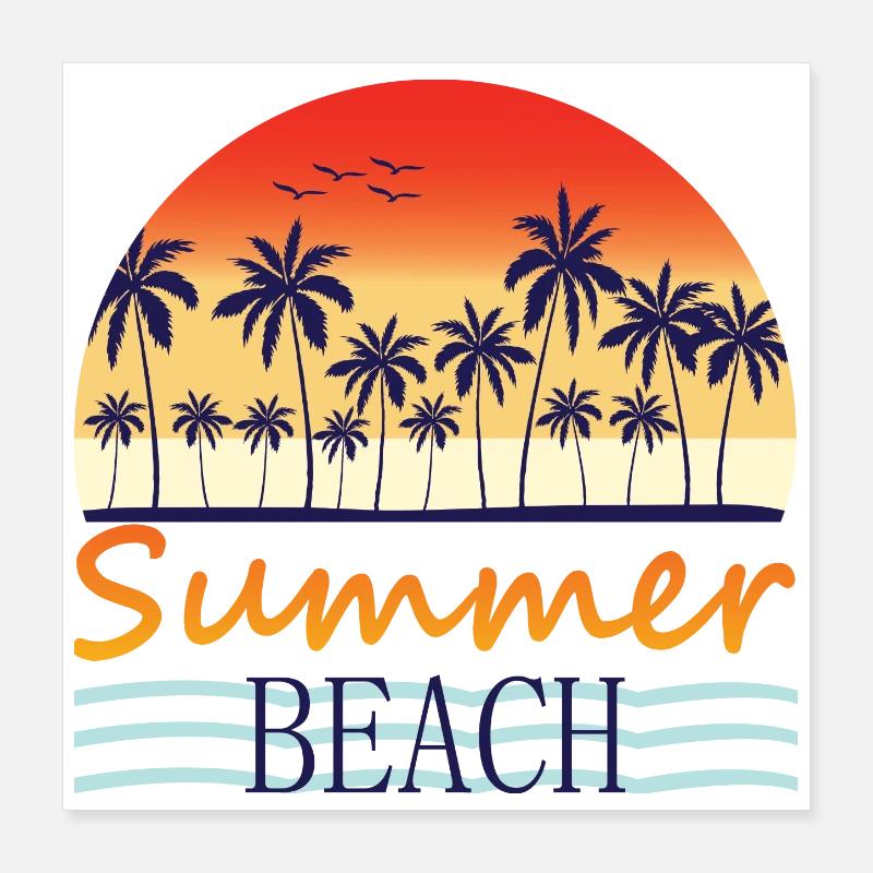 Plage d’été Poster 40 x 40 cm