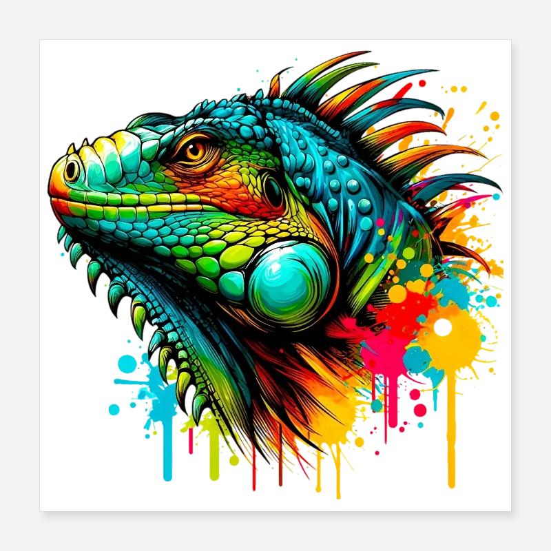 Iguana Poster 16" x 16" (40x40 cm)
