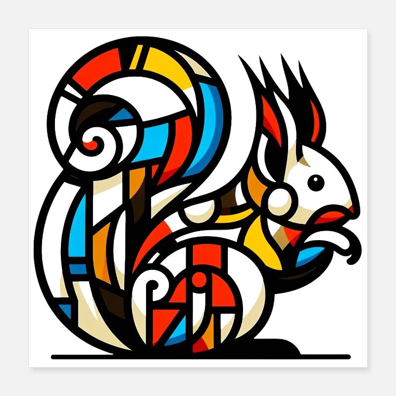 Écureuil Poster 40 x 40 cm