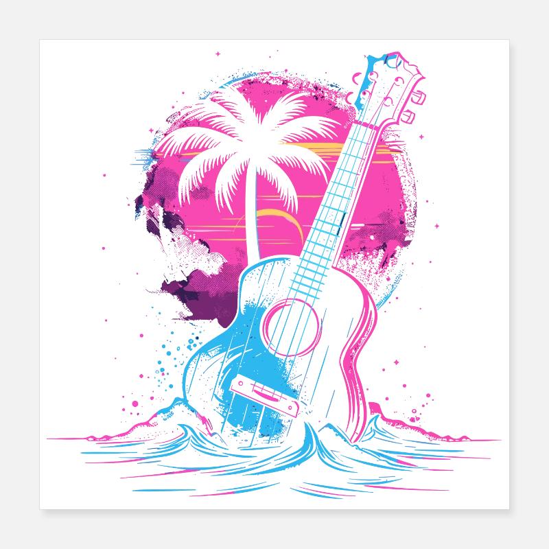 Ukulele 80s Look Poster 16" x 16" (40x40 cm)