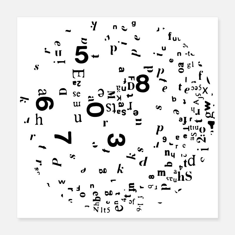 Chiffres et lettres Poster 40 x 40 cm