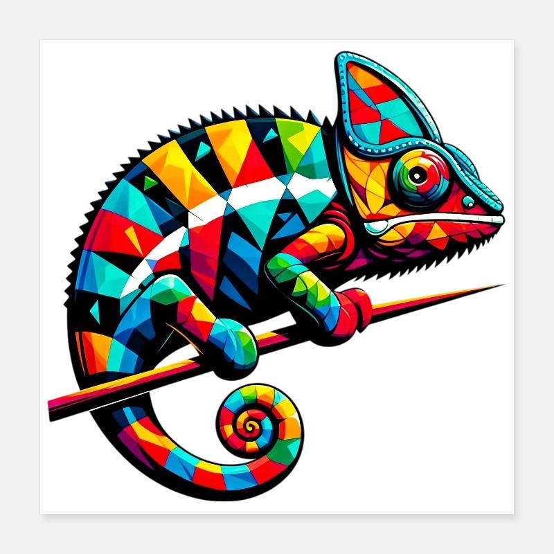 Caméléon arlequin Poster 40 x 40 cm