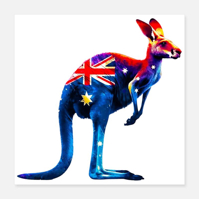 Kangaroo Poster 16" x 16" (40x40 cm)