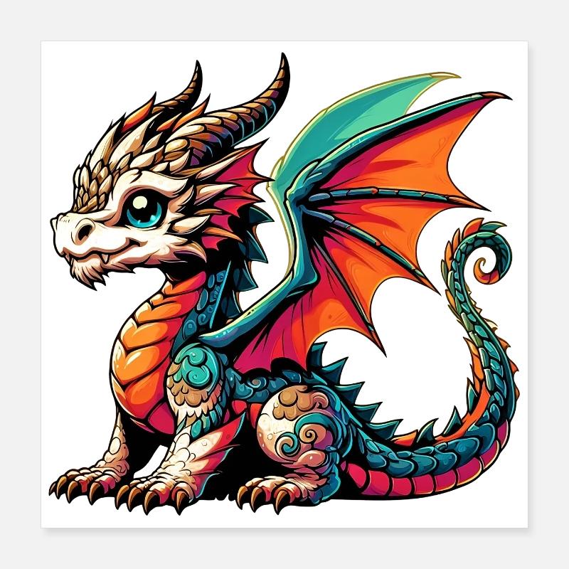 Drache Poster 40x40 cm