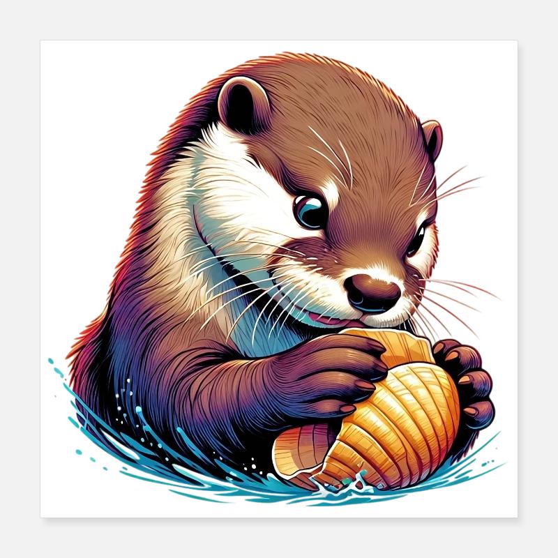 Loutre Poster 40 x 40 cm