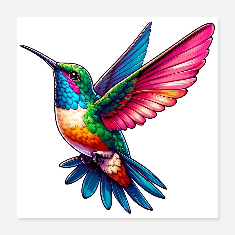 Kolibri Poster 40x40 cm