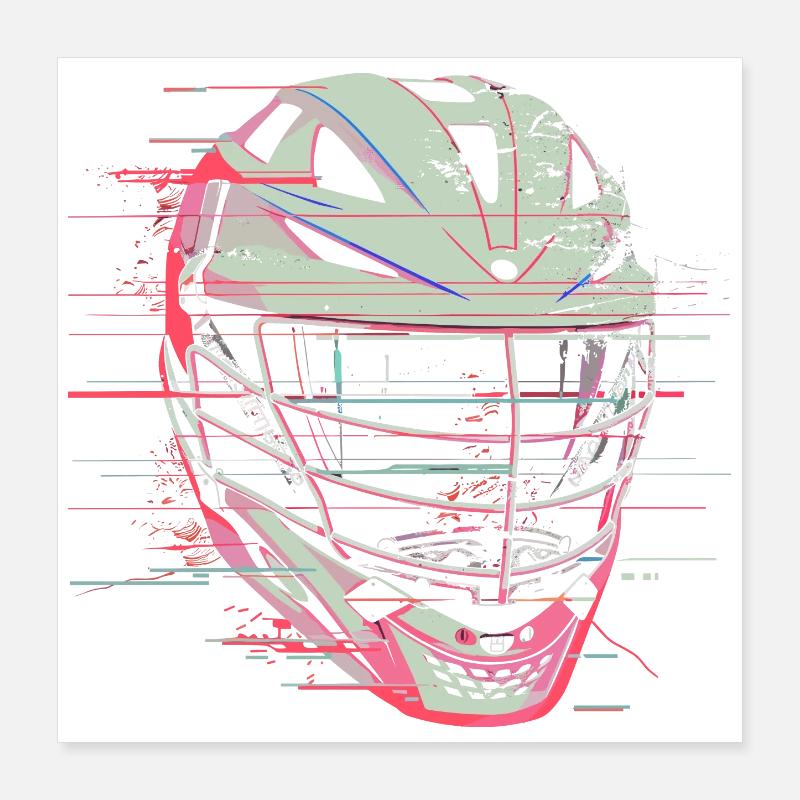Lacrosse Helm Grafik Poster 40x40 cm