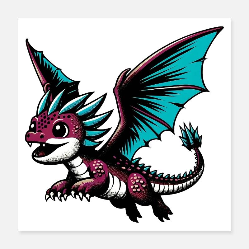 Drache Poster 40x40 cm