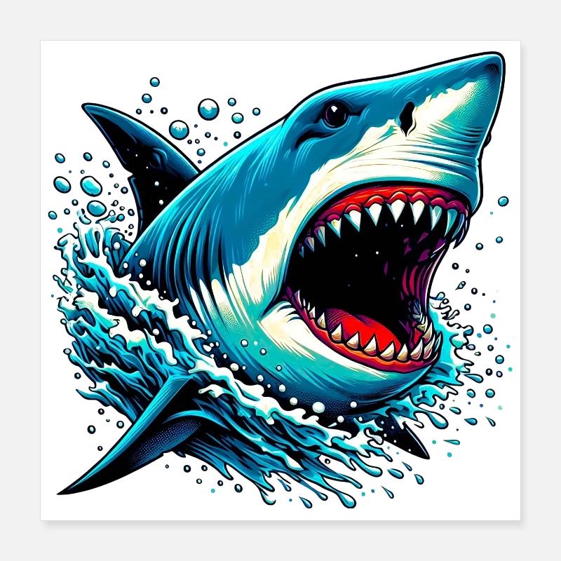 Requin Poster 40 x 40 cm