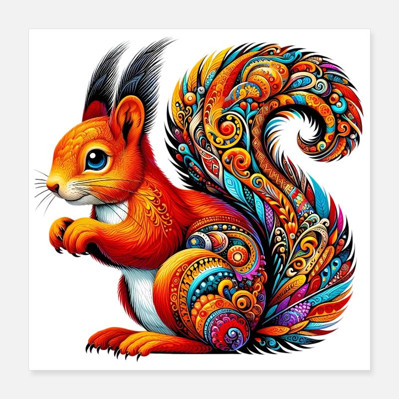 Eichhörnchen Poster 40x40 cm