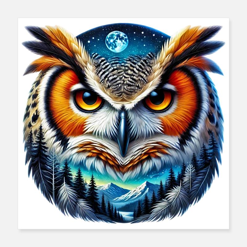 Eule Poster 40x40 cm