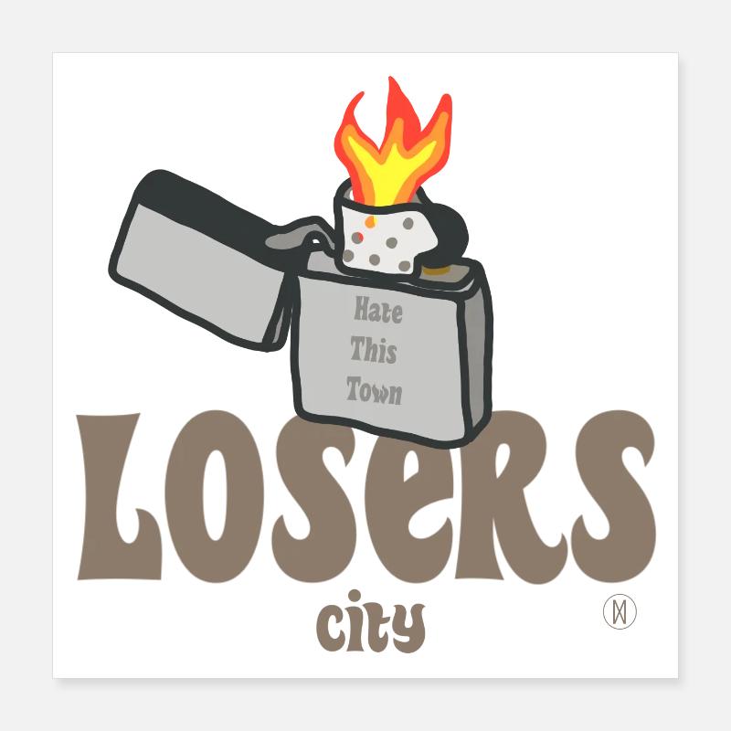 Grunge Rebel Lighter - Hate this town Poster 40 x 40 cm