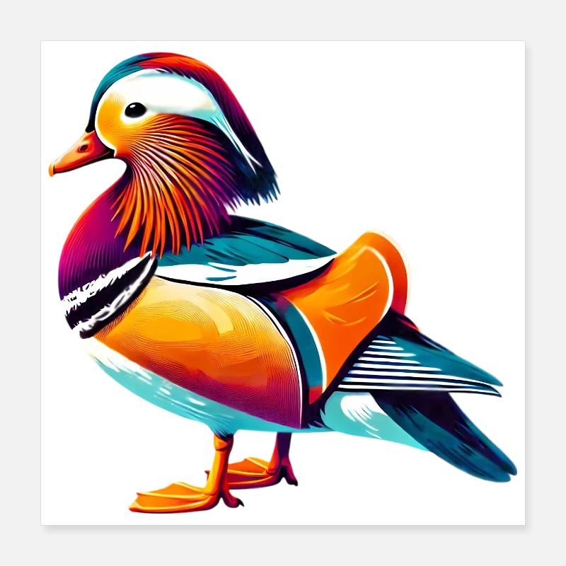Mandarin duck Poster 16" x 16" (40x40 cm)