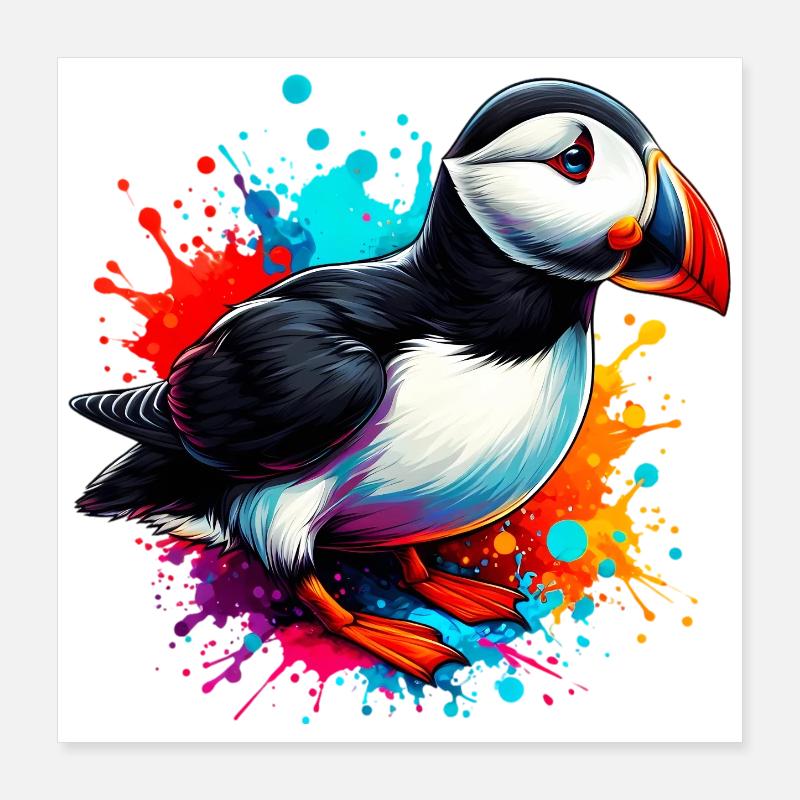 Macareux Poster 40 x 40 cm