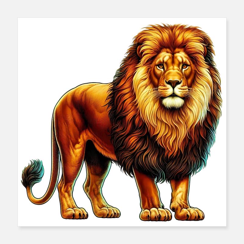 Lion Poster 16" x 16" (40x40 cm)
