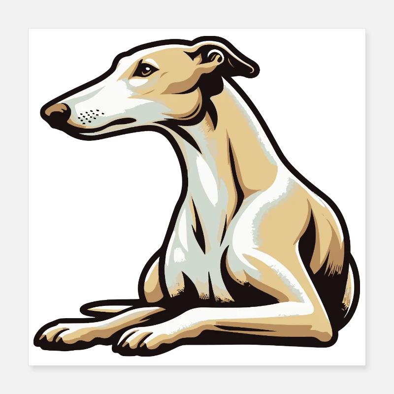 Windhund Poster 40x40 cm