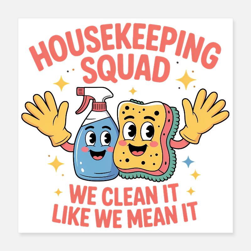 Funny Cleaning Design Poster 16" x 16" (40x40 cm)
