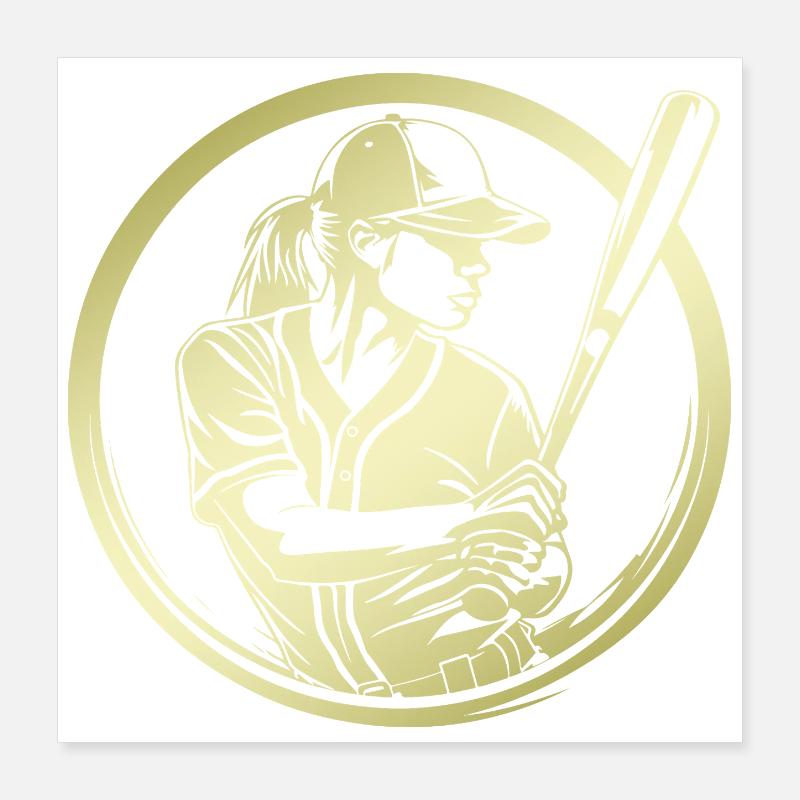 Baseball Silhouette Poster 40 x 40 cm