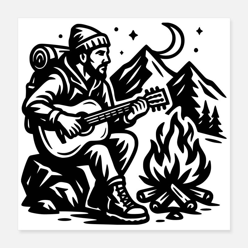 Lagerfeuer Poster 40x40 cm