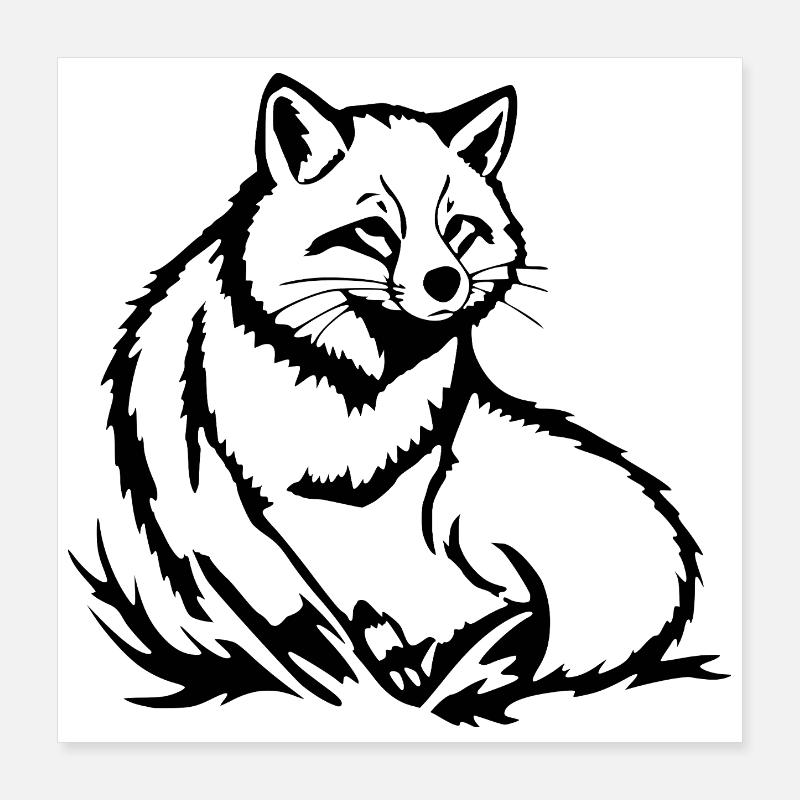 Fuchs T-shirt Geschenk Poster 40x40 cm