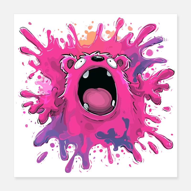 Color Explosion Monster Poster 16" x 16" (40x40 cm)