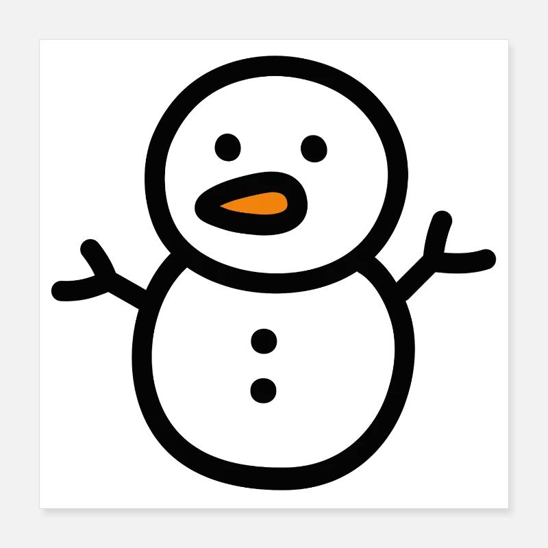 Schneemann Poster 40x40 cm
