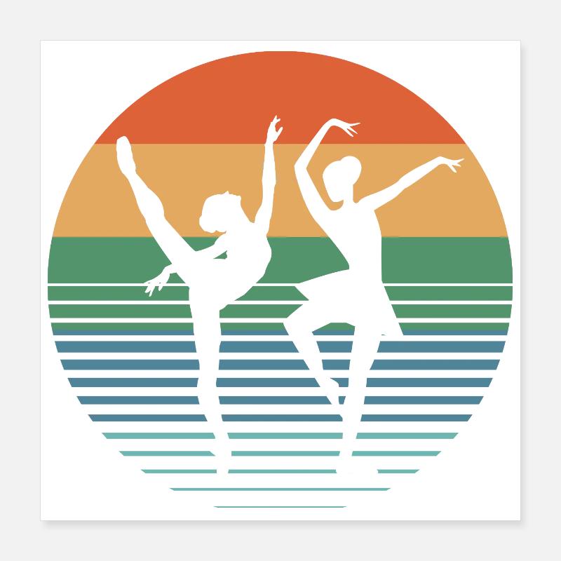 Duo de danse du coucher de soleil Poster 40 x 40 cm