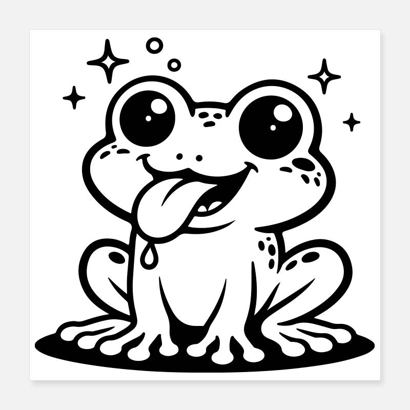 Grenouille Comique Crapaud Poster 40 x 40 cm