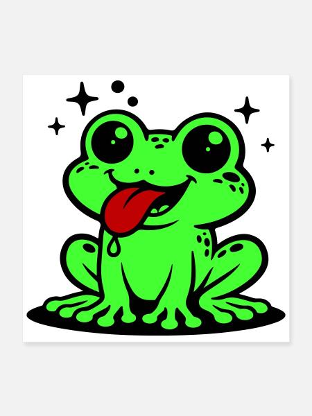 Toad Comic Frog - Poster 16" x 16" (40x40 cm) - white - Front
