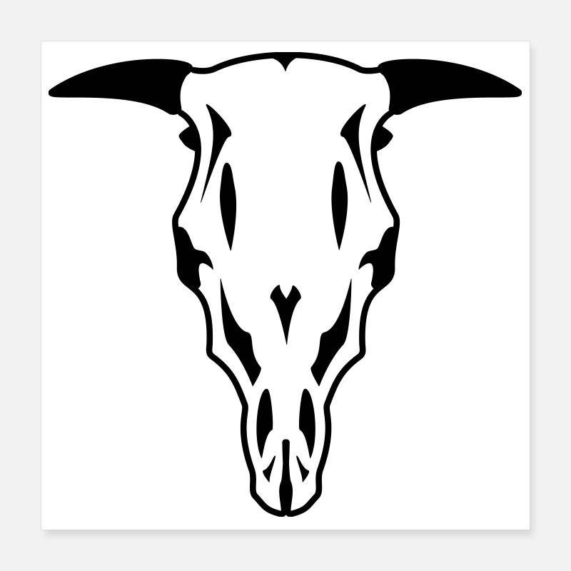 Crâne de taureau Poster 40 x 40 cm