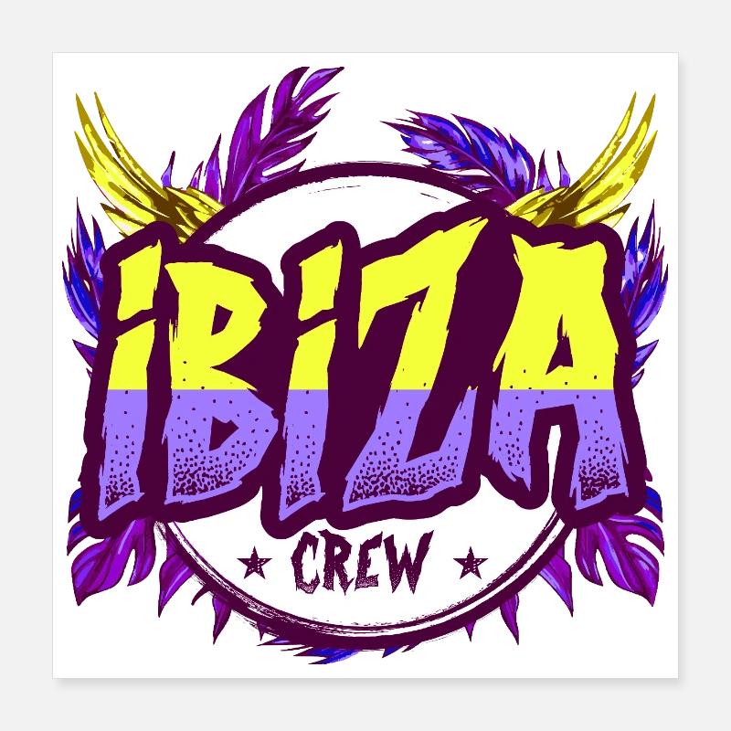 Ibiza Crew Colorful Poster 16" x 16" (40x40 cm)