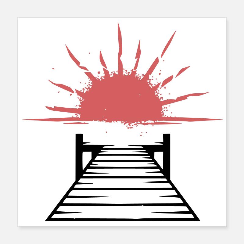 Lac Jetty Sunset Poster 40 x 40 cm