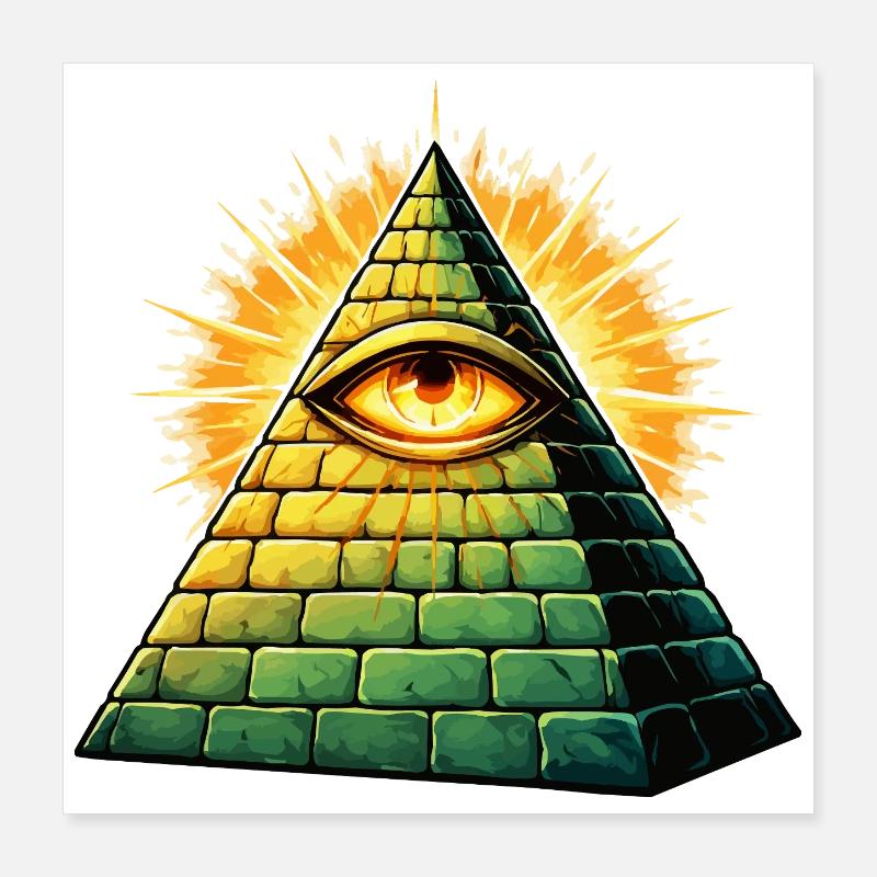 illuminati-pyramide Poster 40x40 cm