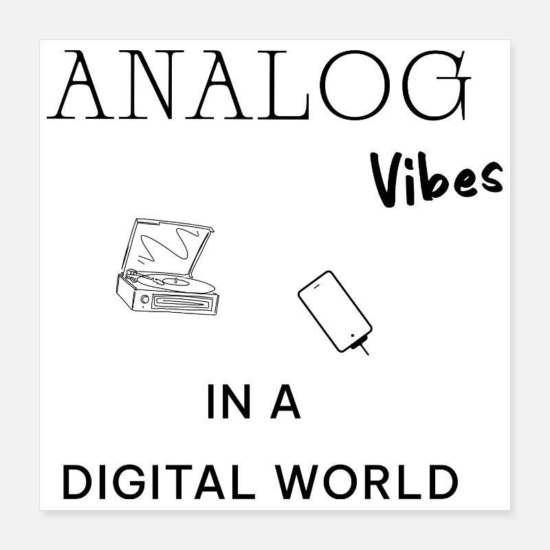Analog Vibes Backprint – Esthétique vinyle rétro Poster 40 x 40 cm