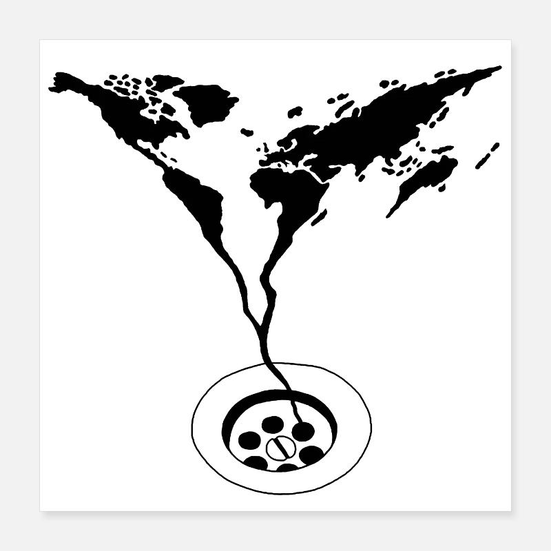 Das Ende der Welt (Schwarz) Poster 40x40 cm